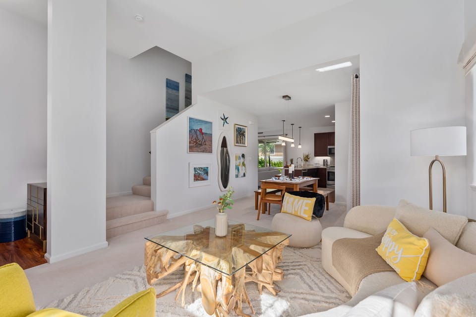 Airy and cozy living area that feels just like home