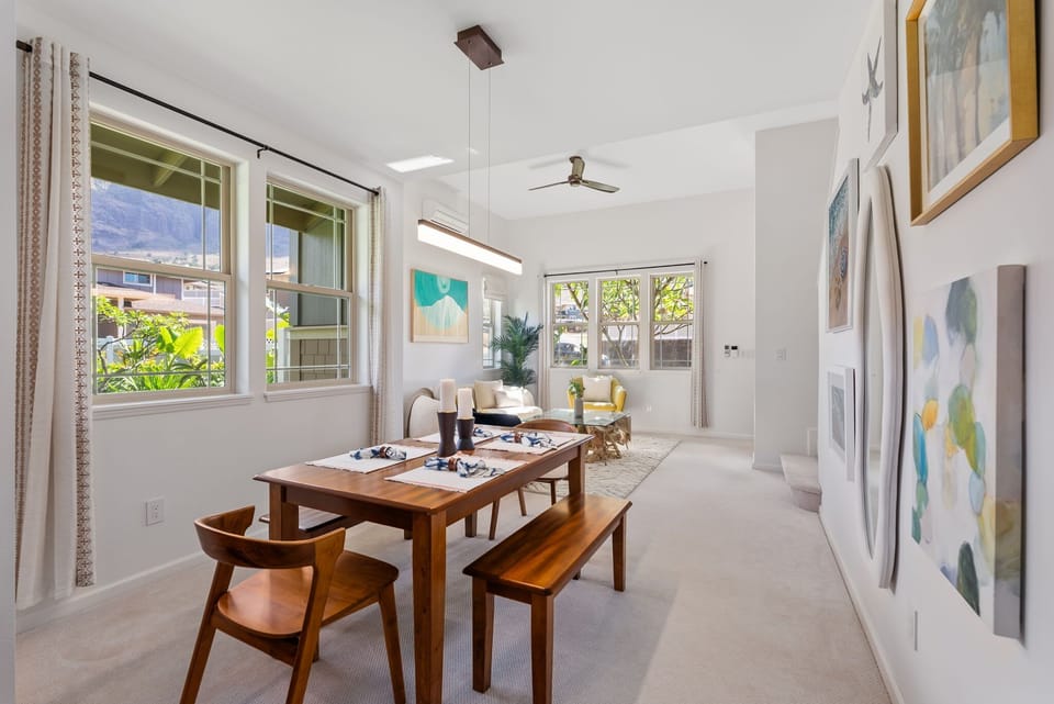 Bright dining space for meals and gatherings