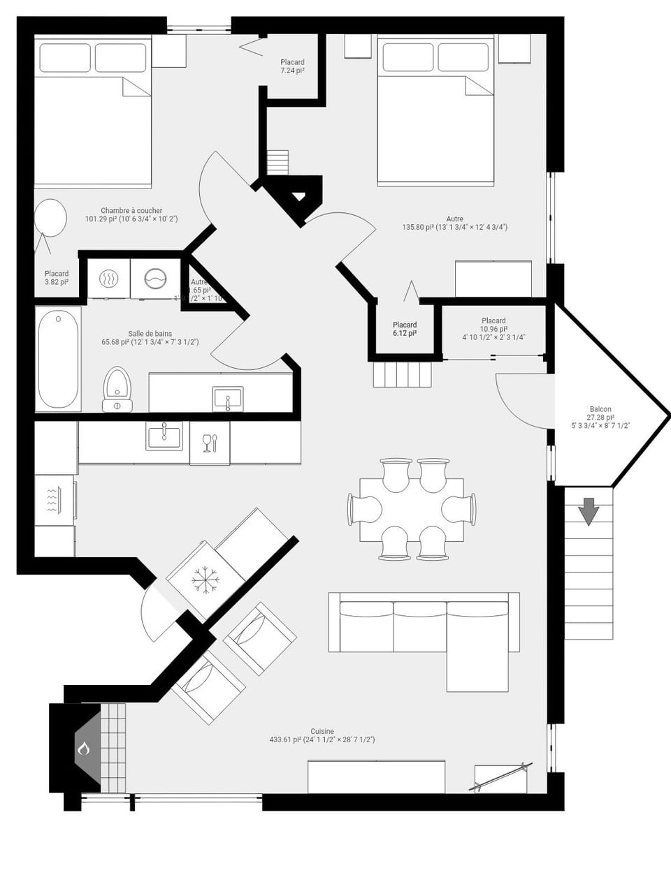 Plan appartement - 2e étage