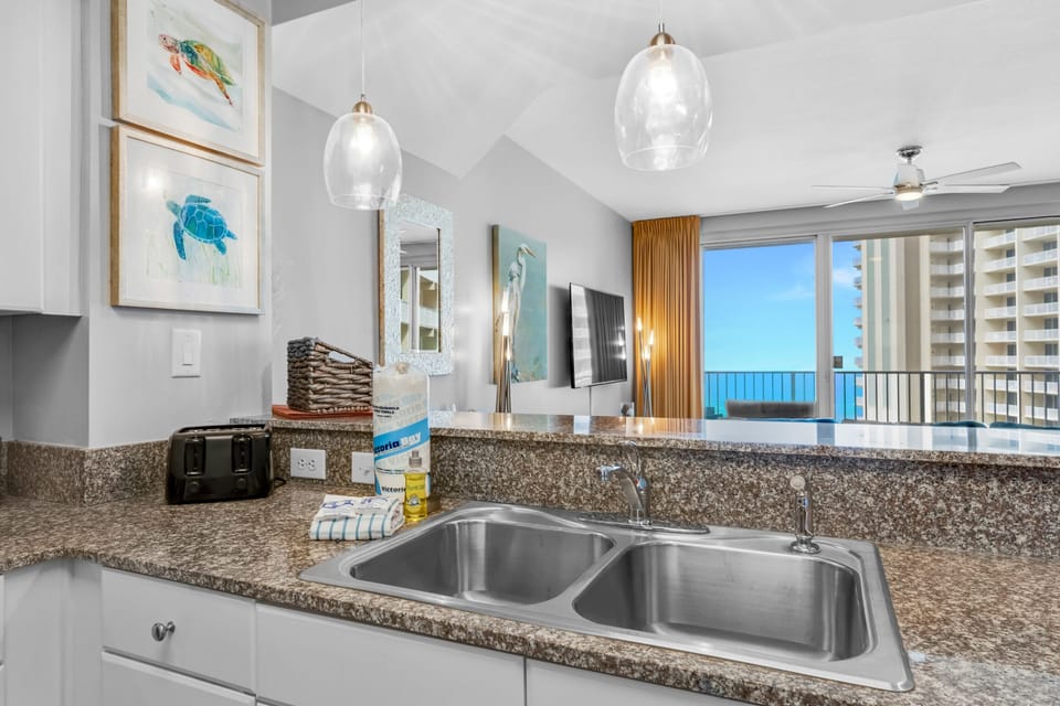 Kitchen to living room view