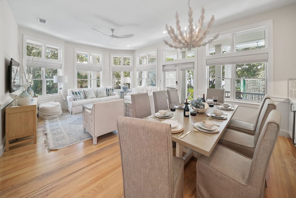 Stella by the Sea | Open Dining and Living Space | Just Inside from the Back Porch