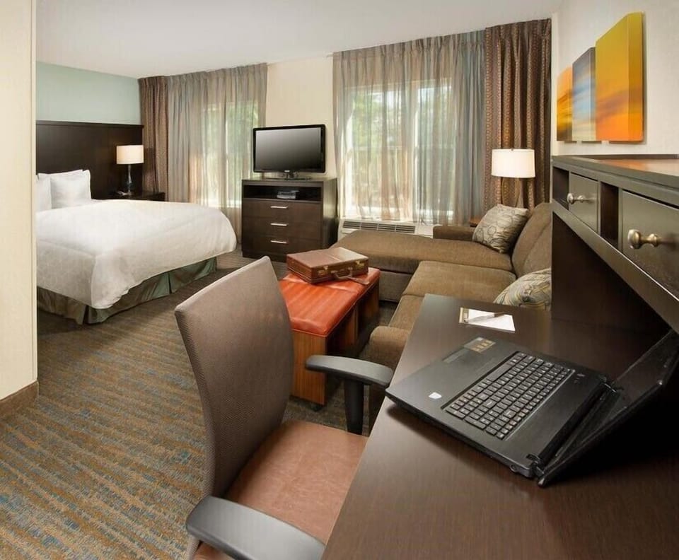 Premium bedding, pillowtop beds, desk, blackout drapes