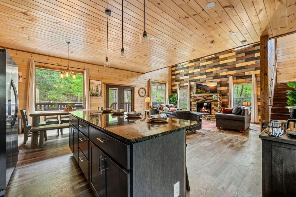 Large open floor plan makes entertaining and relaxing together a breeze.