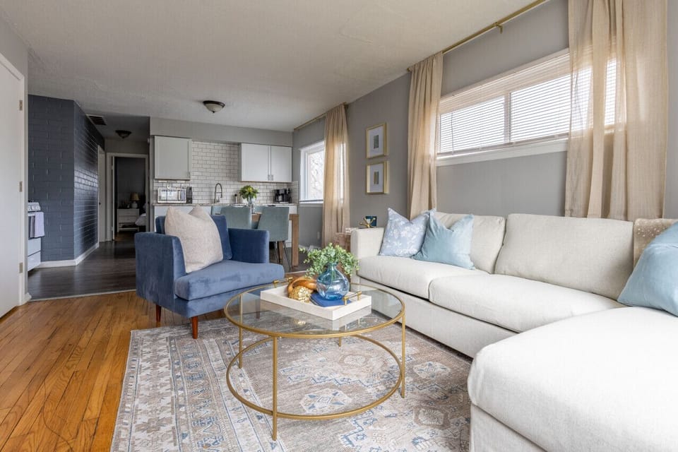 Relax in a stylish and inviting living area, perfect for unwinding or spending quality time together