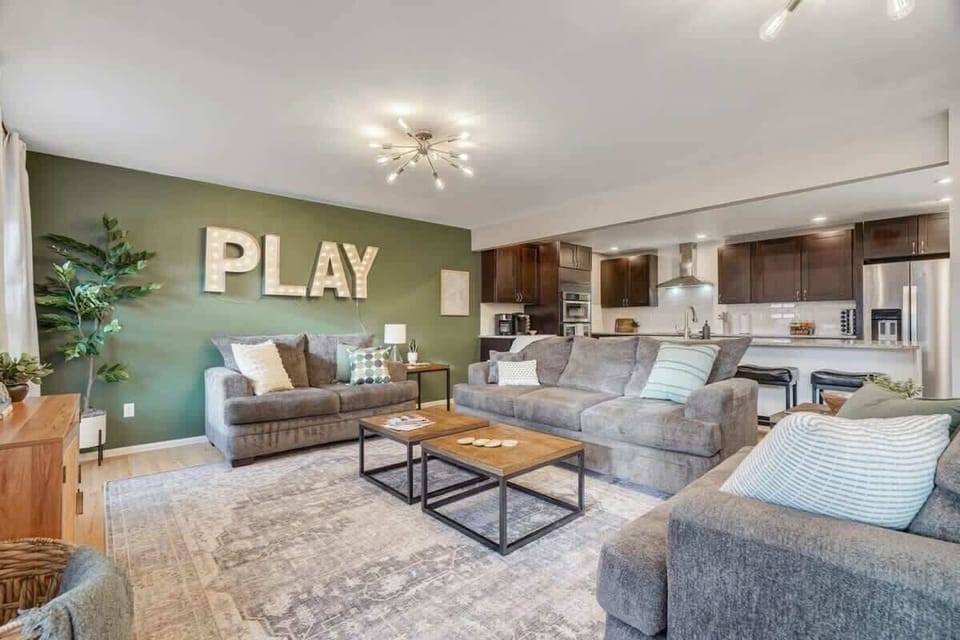 Our open-plan living area with large Smart TV featuring plenty of comfortable seating.