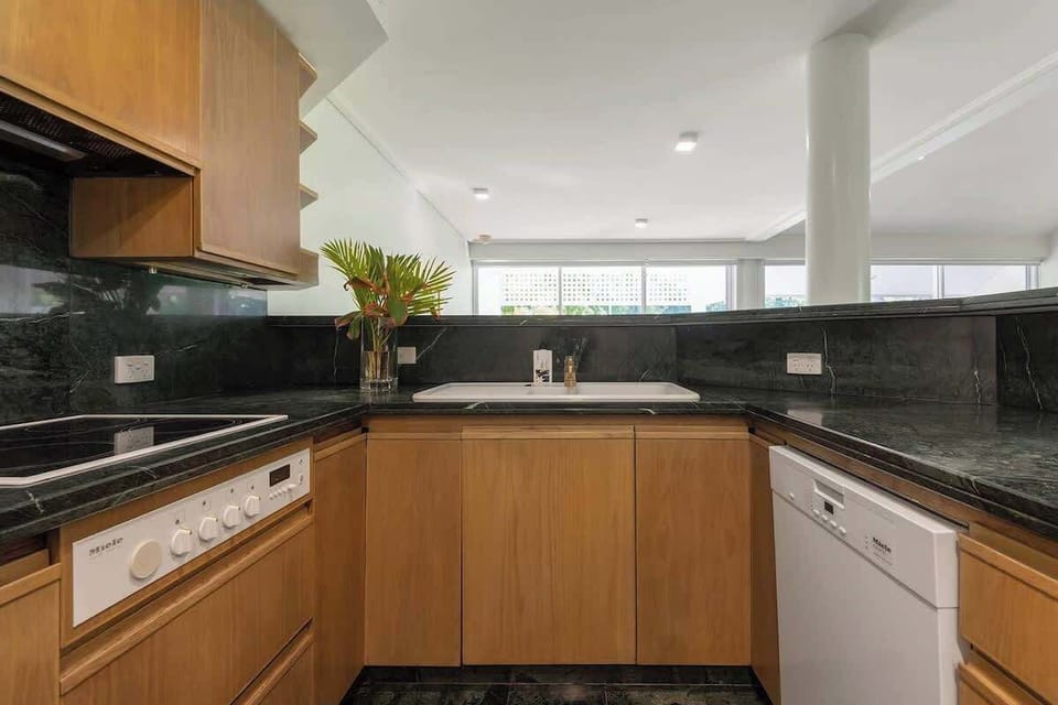 The kitchen is fully-equipped for your holiday catering, offering all the essentials plus a dishwasher for easy clean up. 