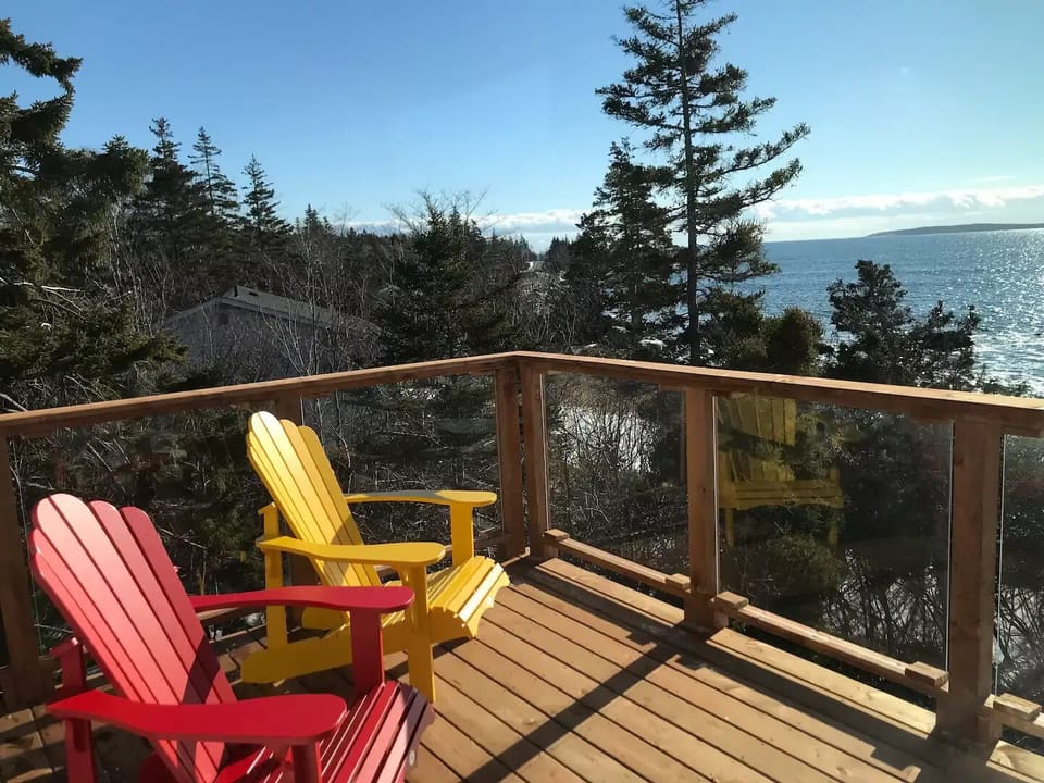 Watch the seals, birds and porpoises as you enjoy your morning coffee