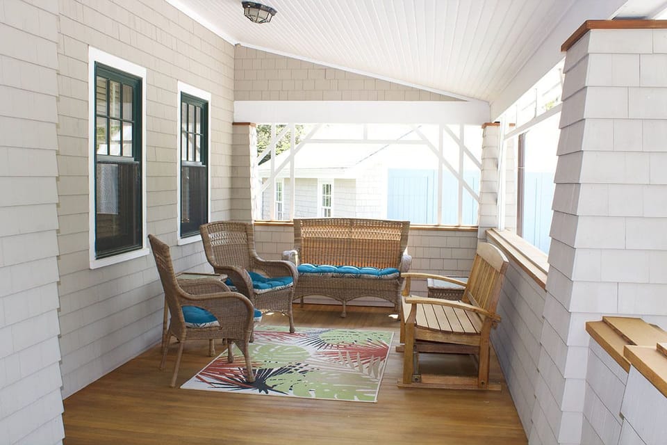 Cozy front porch with inviting seating