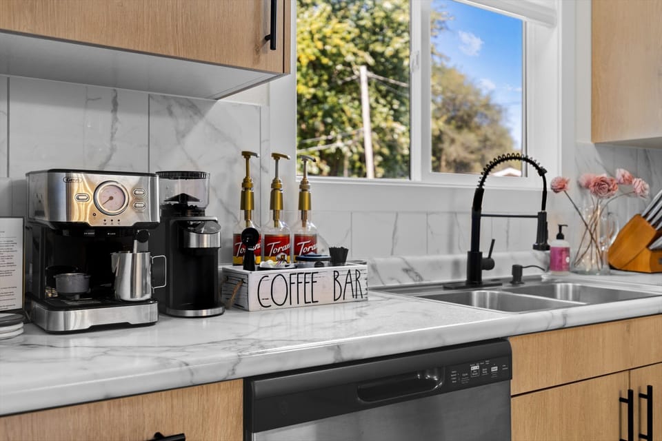 Coffee bar area. 