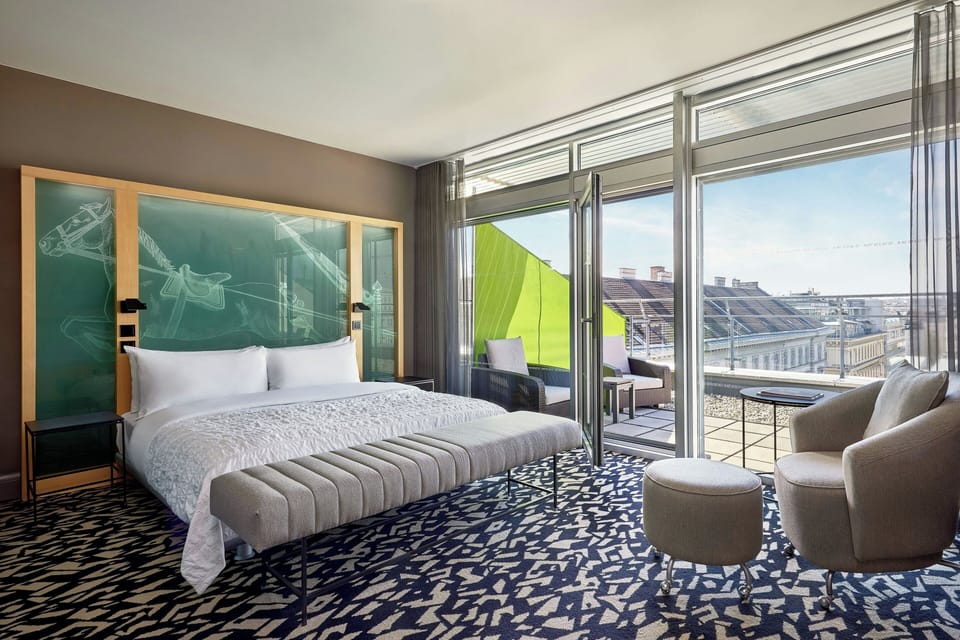 Room, 1 Bedroom, Terrace, City View | Premium bedding, down comforters, pillowtop beds, in-room safe