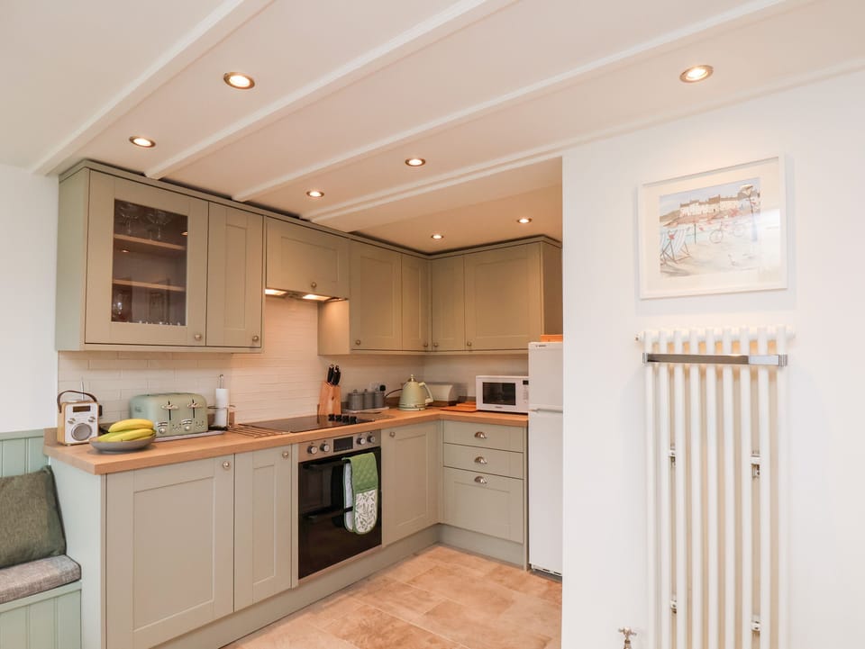 Fridge, dishwasher, electric kettle, toaster