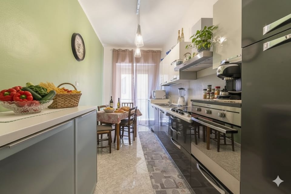 Apartment | Private kitchen | Full-size fridge, microwave, oven, stovetop