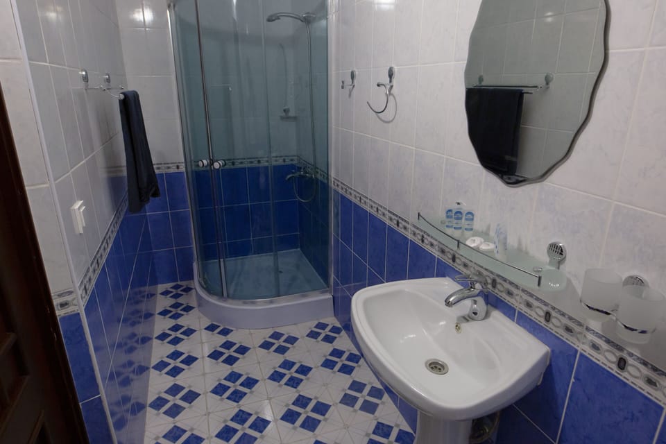 Standard Twin Room | Bathroom | Shower, hair dryer, slippers, towels