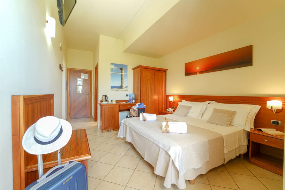 Superior Double or Twin Room, Terrace, Partial Sea View | Egyptian cotton sheets, premium bedding, Select Comfort beds