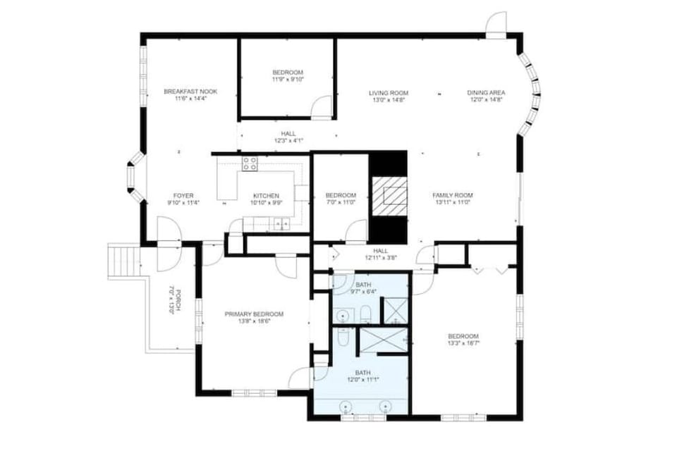 Floor plan of the condo unit - once inside, all the rooms are on one level.
