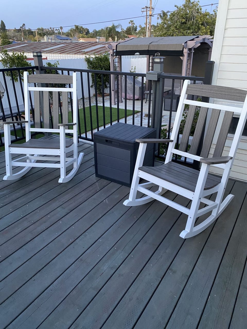 rocking chairs in the daylight