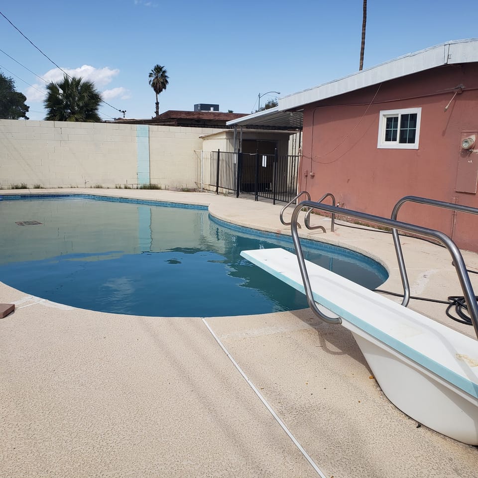 10 ft. deep swimming pool. Kids below 18 not allowed without adult supervision. 