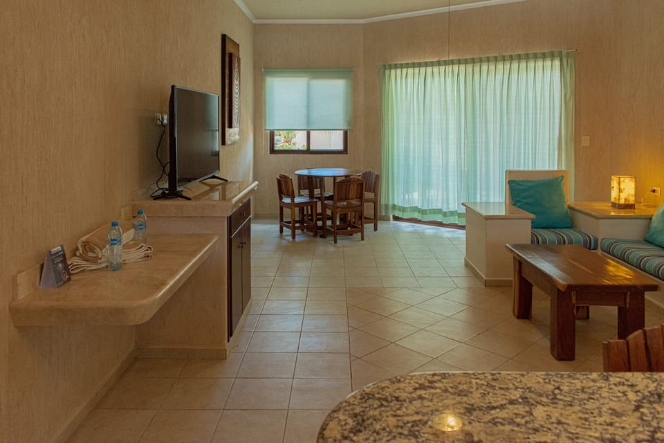 42-inch flat-screen TV with cable channels