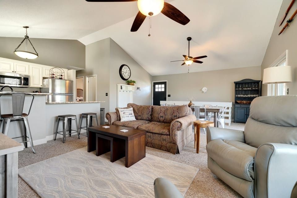 Smart TV, fireplace, video games, DVD player