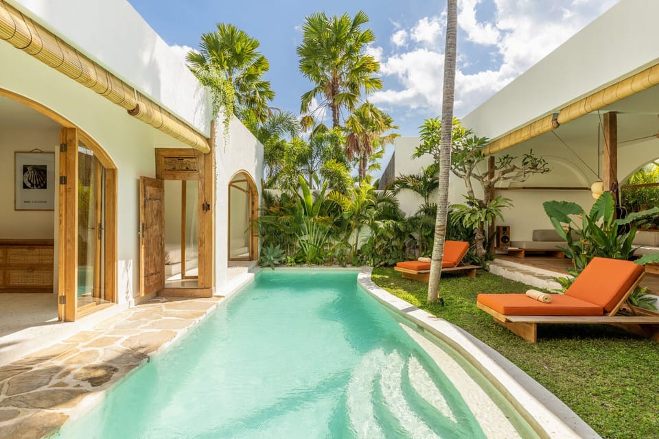swimming pool with lounge bed
