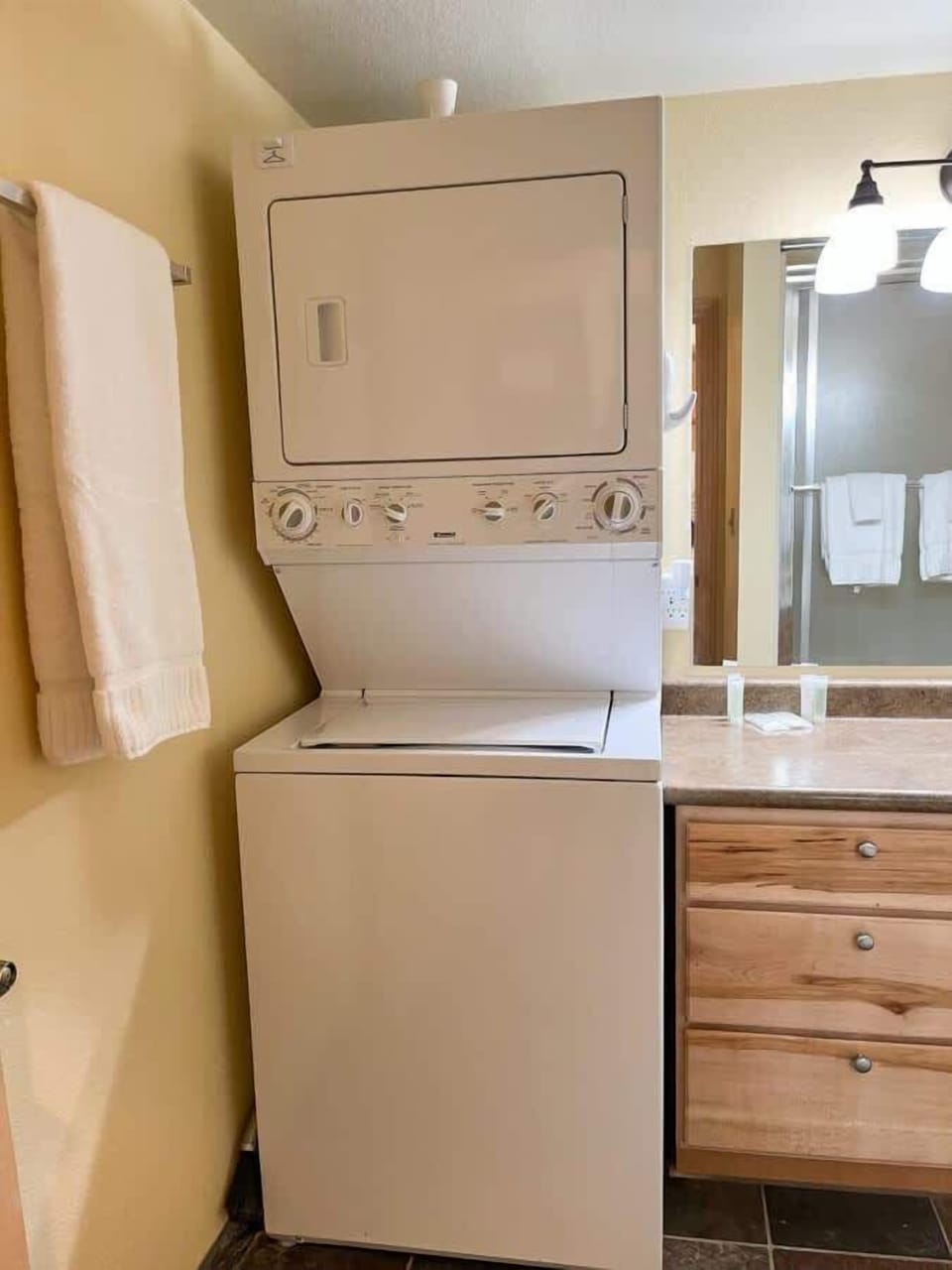 Stacked washer and dryer