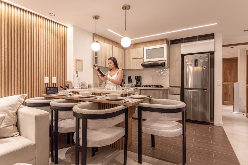 DINNER TABLE AND KITCHEN
