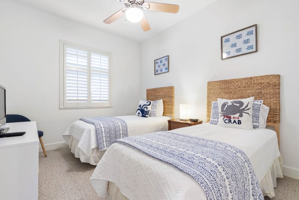 2 Twin Beds Complete the 3rd Bedroom in the condo.