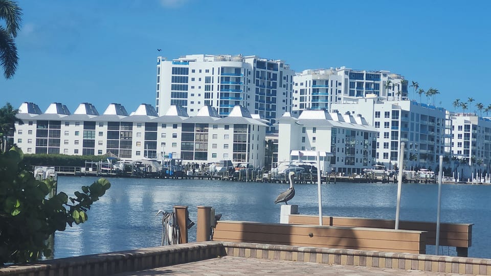 View across the bay to the Barefoot Pelican Complex.