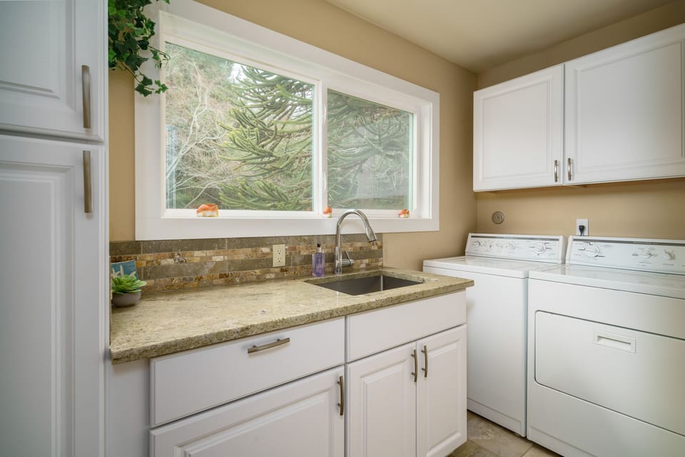 Convenient full size laundry room
