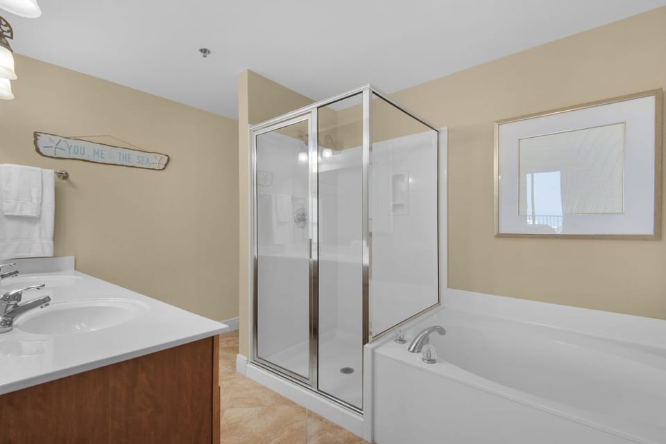Master shower and tub