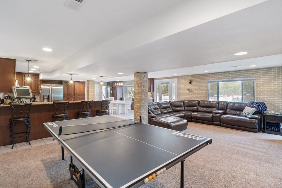 The ping pong table will be a favorite for competitive fun.