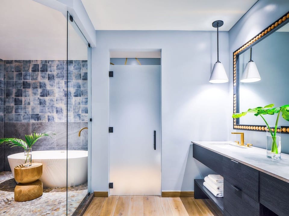 Presidential Suite (Private Plunge Pool) | Bathroom | Designer toiletries, hair dryer, bathrobes, slippers