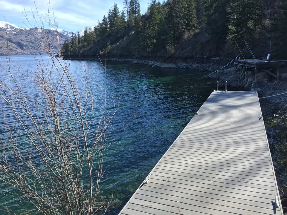 Private dock -Spring time w/ lower lake level. Lake is full level by July