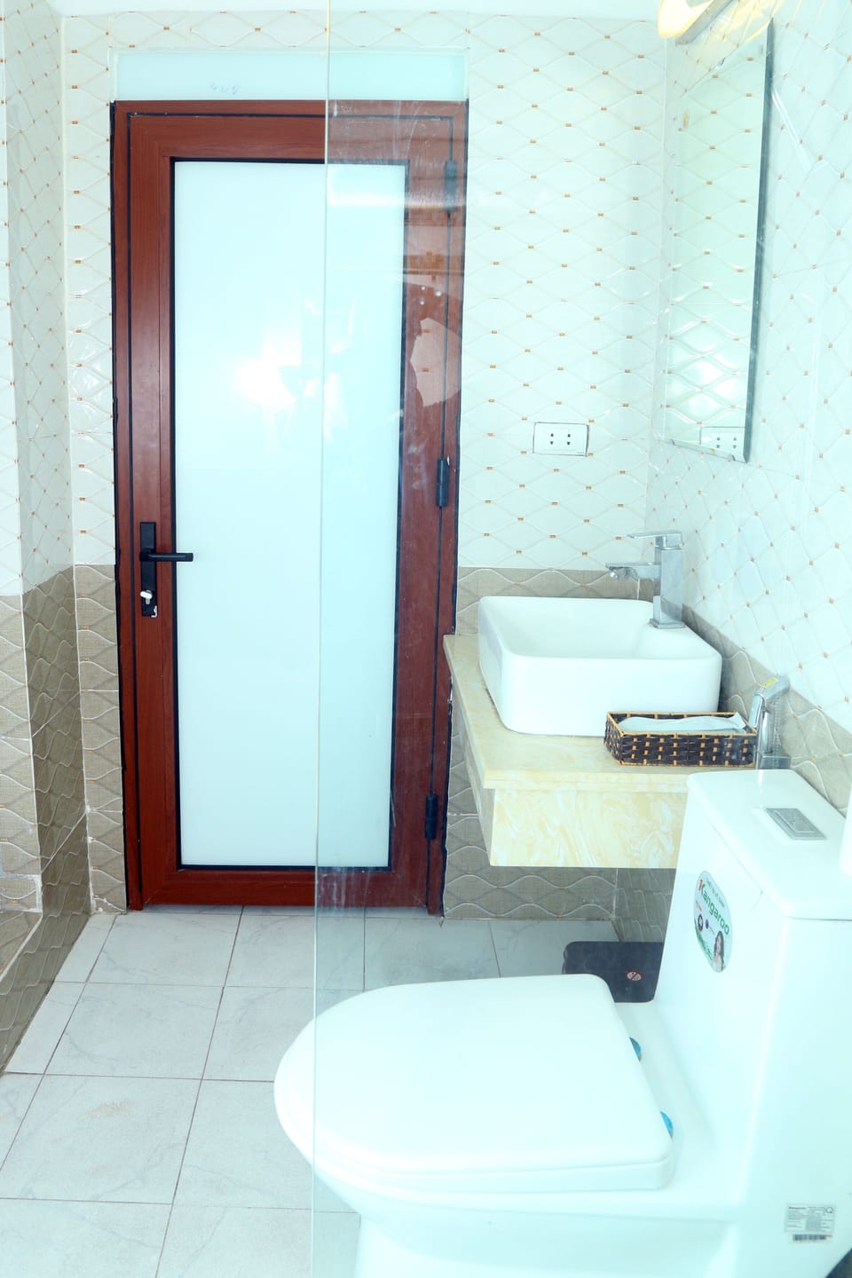 Shower, free toiletries, hair dryer, slippers