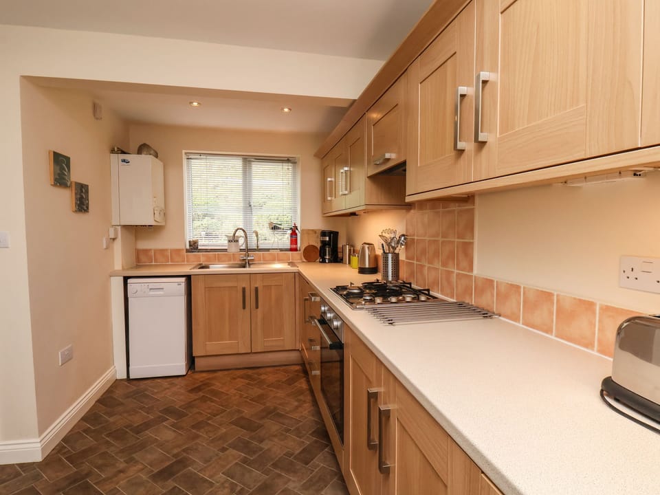 Fridge, dishwasher, electric kettle, toaster