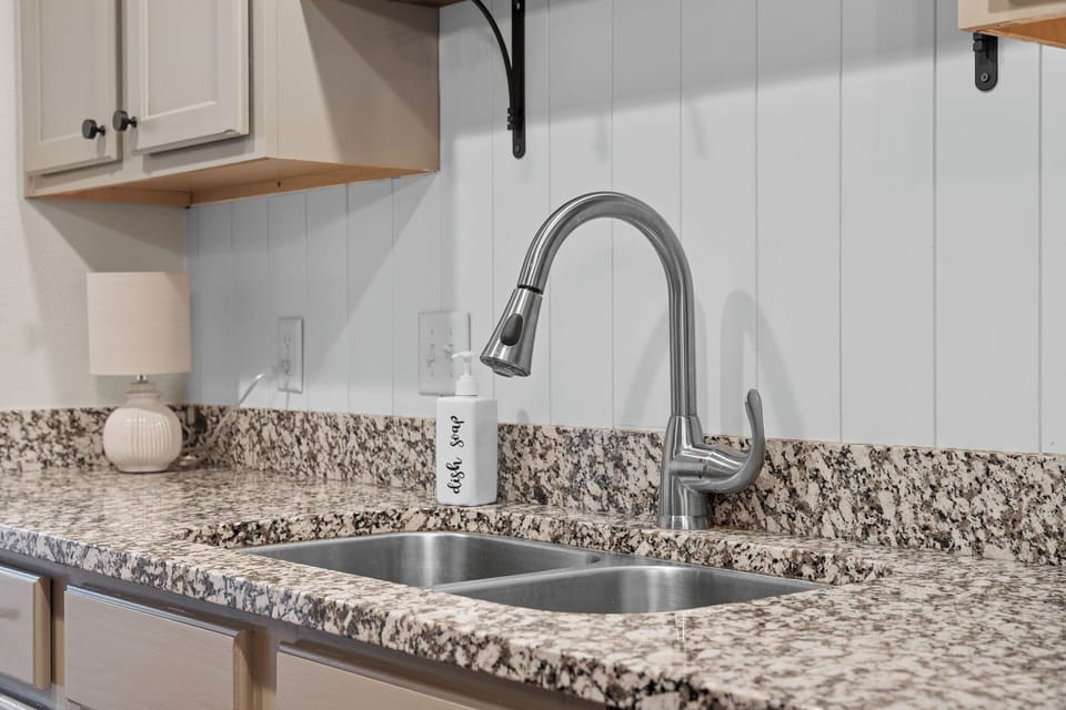 Kitchen sink and granite countertop