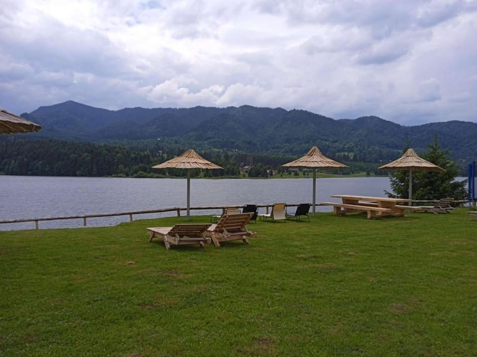 Sunbed by the lake