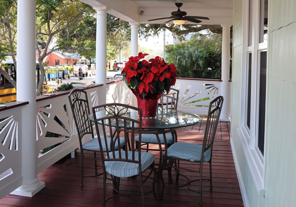 Front porch dining area.
