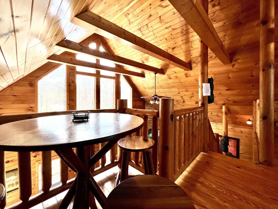 Desk with a view from the loft. Great for board games or work. (we hope games :)