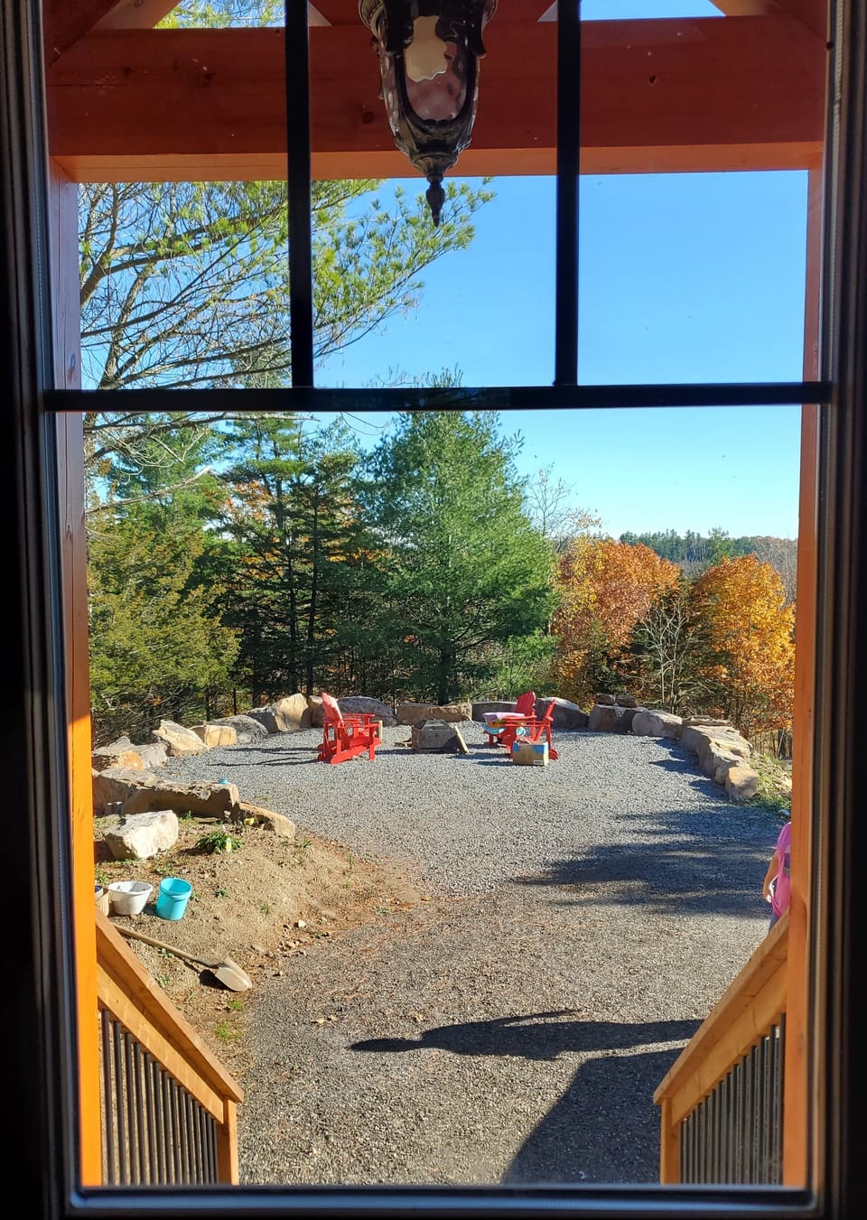 View of Fire Pit area out front door 