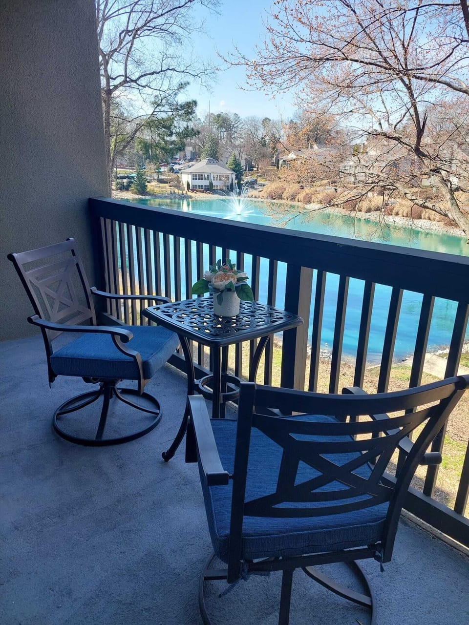 Relaxing view from the private balcony