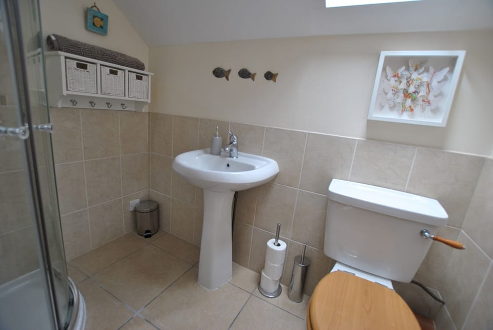 The shower room is on the first floor