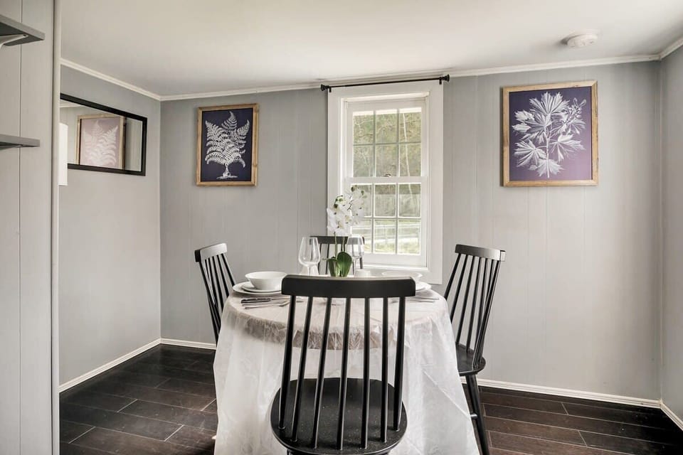 Right off the kitchen is our dining area
