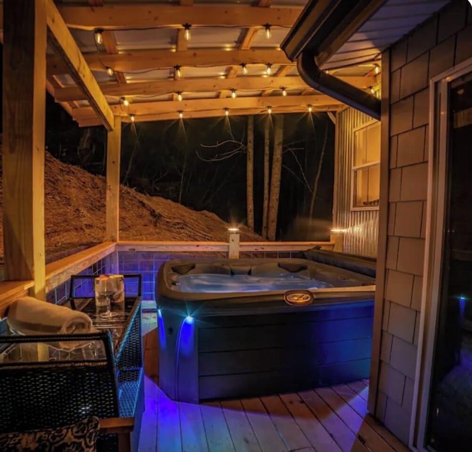 Relax on the back deck hot tub!