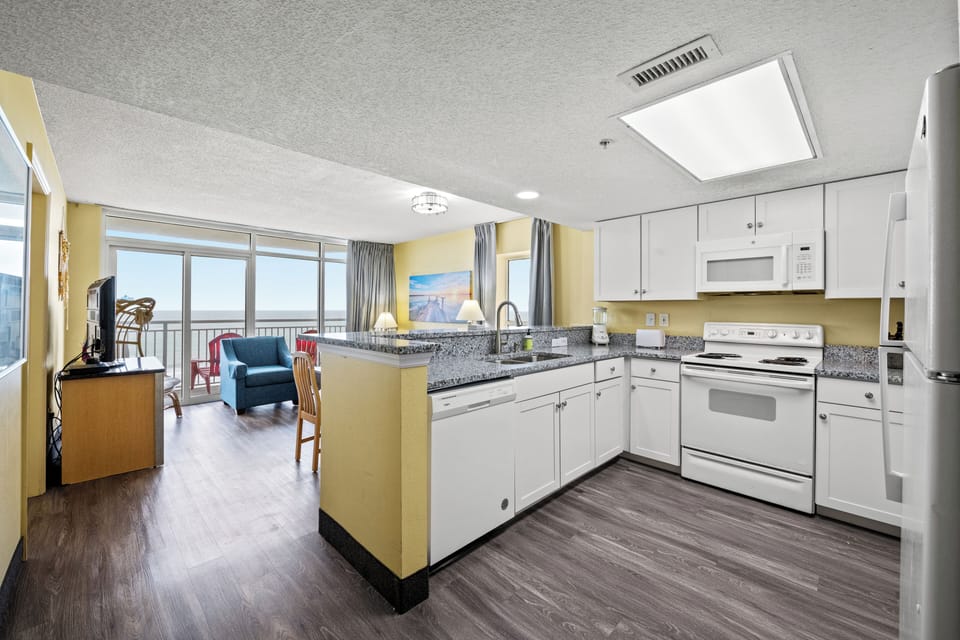 A fully stocked kitchen makes meal preparation a breeze.