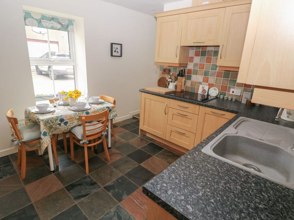 Fridge, dishwasher, electric kettle, toaster