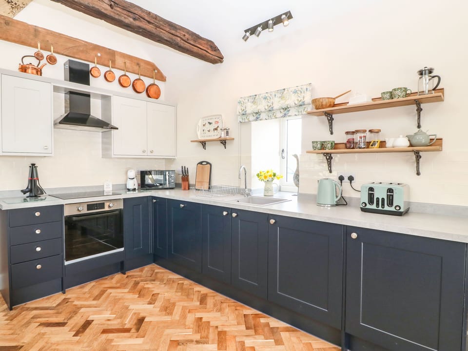 Fridge, dishwasher, electric kettle, toaster