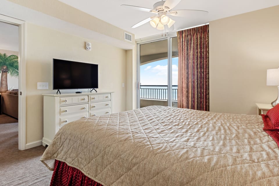 Wake up to stunning views from your comfortable bedroom, complete with modern amenities and a private balcony overlooking the horizon.