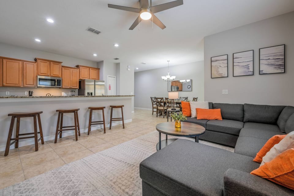 Living room and kitchen