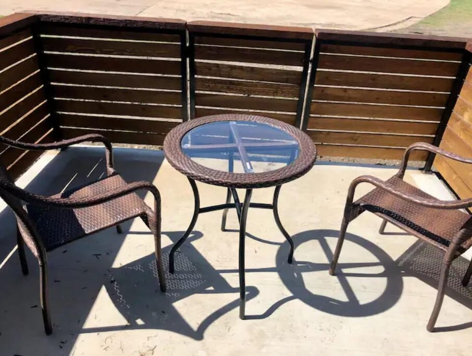 Glaze at the starry night sky on this beautiful quiet patio 